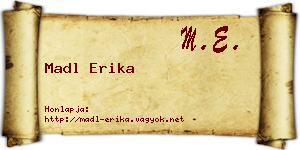Madl Erika névjegykártya